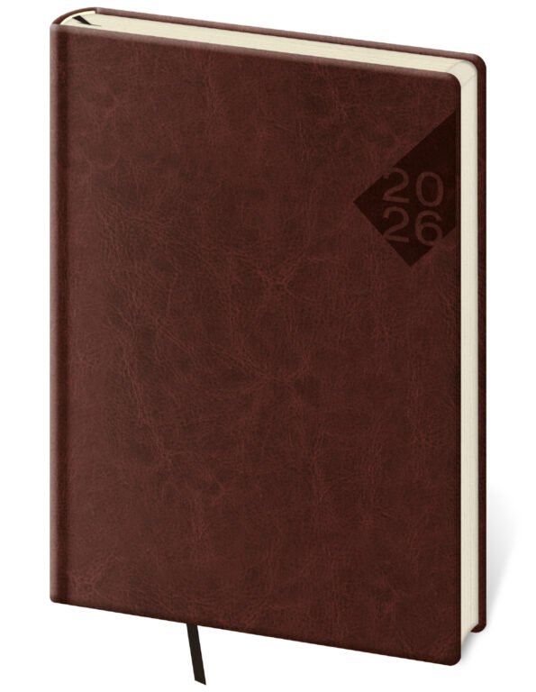 GOMMATO (matné bez struktury) - Týdenní diář A5 Nebrasca angl. červený