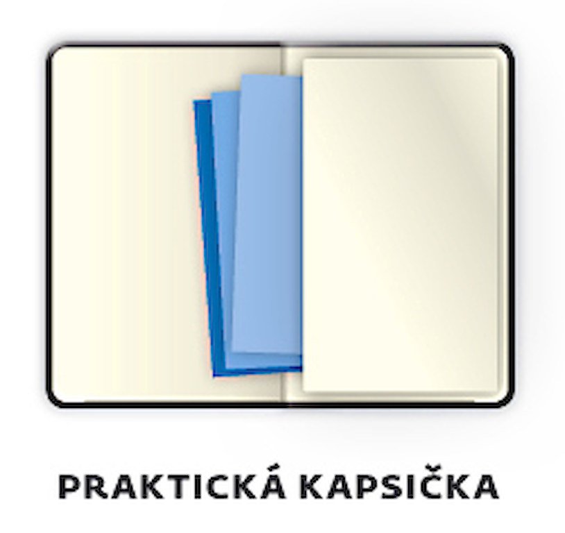 Diáře Print Plus s gumičkou - Týdenní diář A5 Print Plus černý