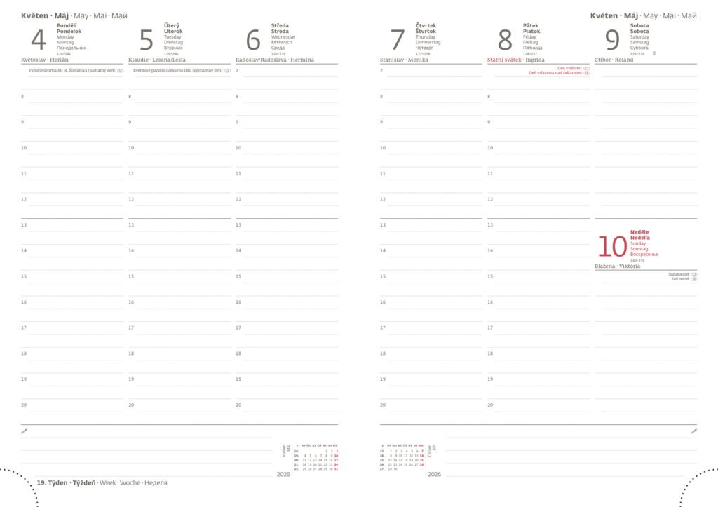 Diáře 2026, plánovací diáře - Týdenní diář B5 Gommato modrý