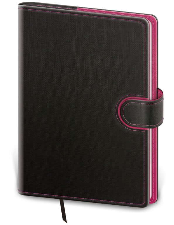 GOMMATO (matné bez struktury) - Týdenní diář A5 Flip antracit/magenta