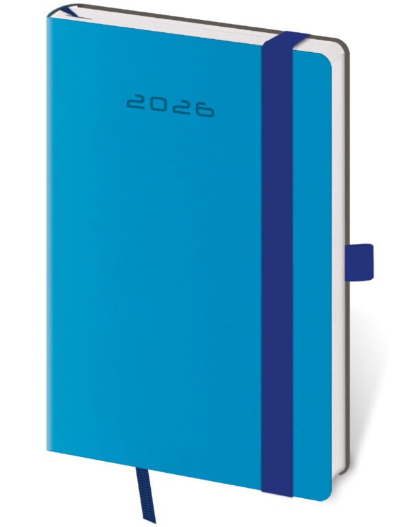 GOMMATO (matné bez struktury) - Kapesní diář Flexies modrý s poutkem