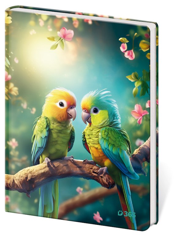 Památníky - Památník A5 12,5 x 18 cm čistý Parrots