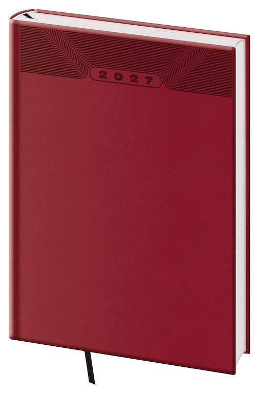 NEBRASCA (imitace kůže) - Týdenní diář B5 Print Classic angl. červený