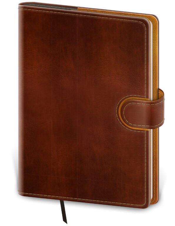 GOMMATO (matné bez struktury) - Kapesní diář Flip hnědo/hnědý