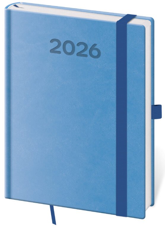 GOMMATO (matné bez struktury) - Denní diář B6 Print Pop světle modrý