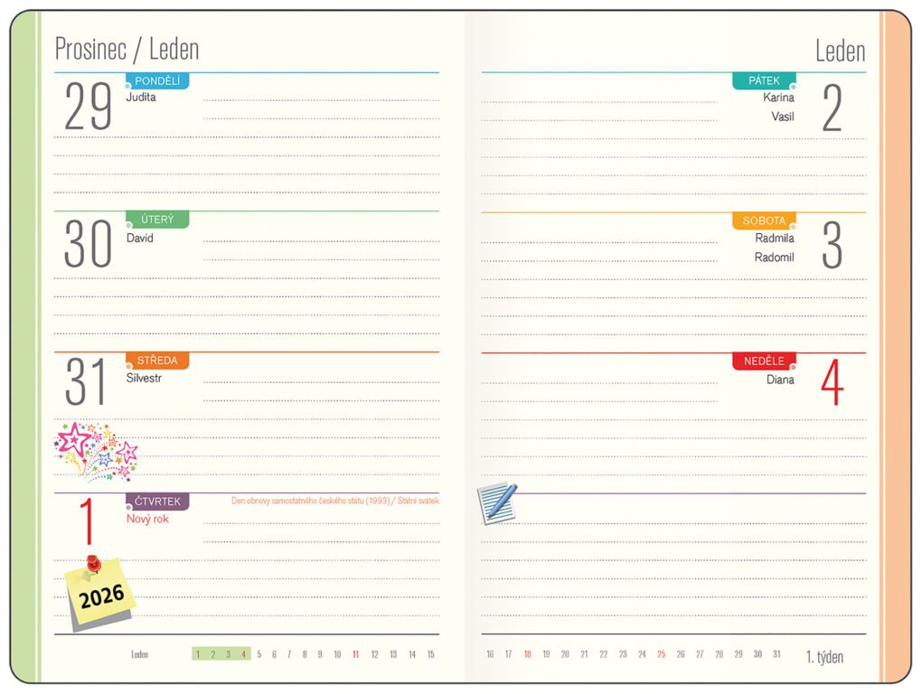 ŚKOLNÍ / STUDENTSKÝ DIÁŘ - Školní diář STUDENT Cool 2025/26 - české kalendárium
